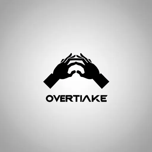 Prompt: Overtake unstoppable logo, the logo must include a hand design with similarity