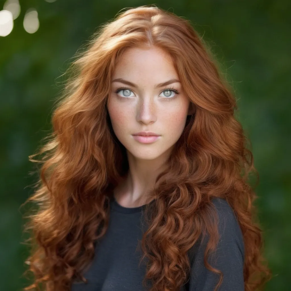 Prompt: She is a multiracial woman of Dutch, Persian, and Japanese origin. She has grey eyes and long, wavy red hair that falls to her knees while her skin tone is an olive complexion. She is six foot four (193.04 cm) tall and 198 lbs with an athletic build. She has Breathtakingly Gorgeous features that are beyond this world. She is dancing on the stage while wearing a beautiful ballerina dress.