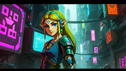 Prompt: zelda, cyberpunk