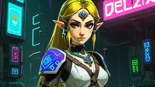 Prompt: zelda, cyberpunk