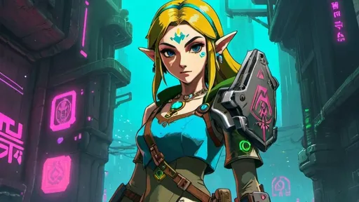 Prompt: zelda, cyberpunk