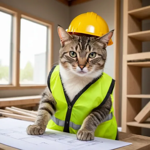 Prompt: Cat as contractor