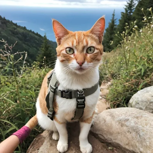 Prompt: Hiking with cat