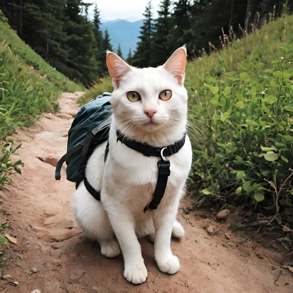 Prompt: Hiking with cat