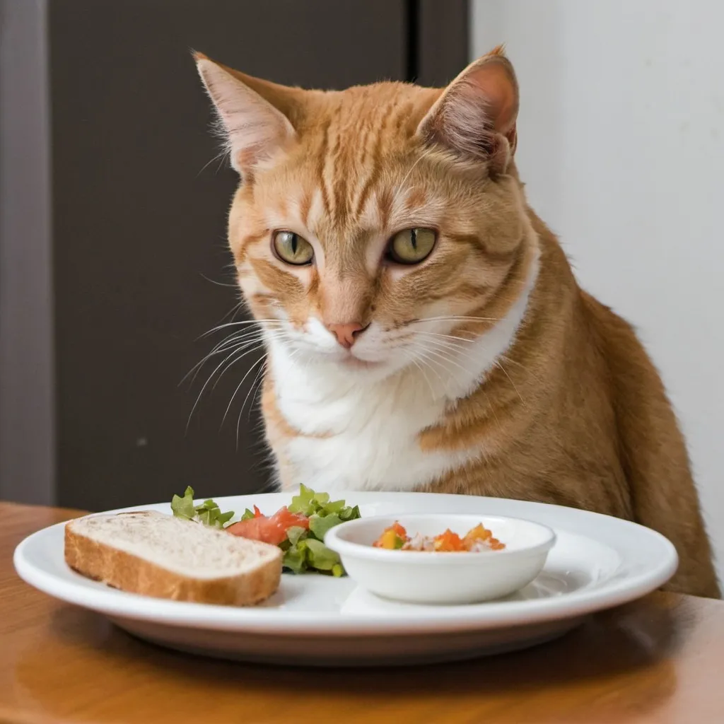 Prompt: Cat having a lunch