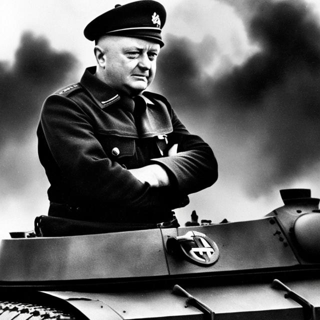 Prompt: Anthony Albanese   nazi ss officer on top of a panzer tank

  

