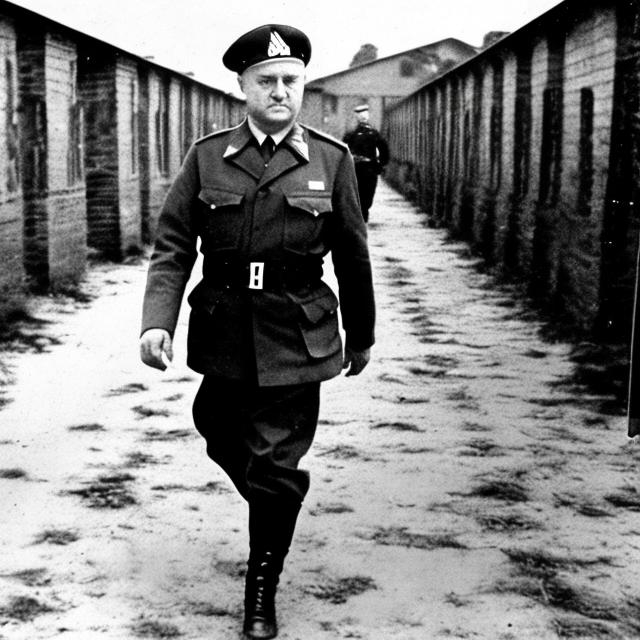 Prompt: Anthony Albanese   nazi ss officer walking threw concentration camp

  

