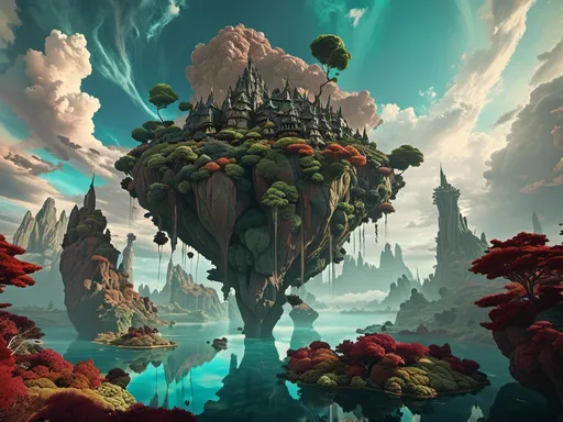 Prompt: <mymodel> Floating Archipelago:Description: A collection of massive, floating islands suspended in the sky by mysterious gravitational forces. The islands are covered in vibrant, exotic vegetation and connected by tendrils of glowing energy. Below lies an endless void, with occasional flashes of light from unknown sources.