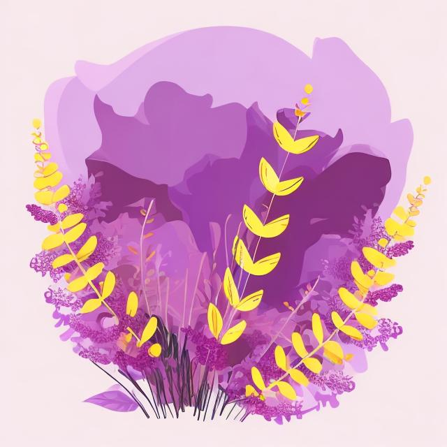 Prompt: purple, mimosa flowers, womens day, women ladies illustration, 2d, vector, frame, fairytale