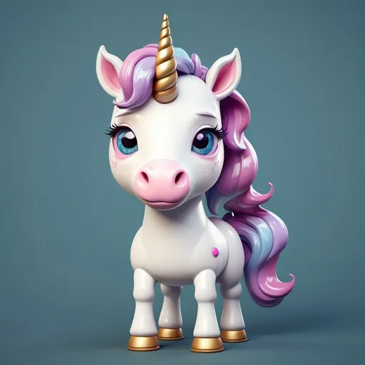 Prompt: a beautiful cartoon unicorn looking vain