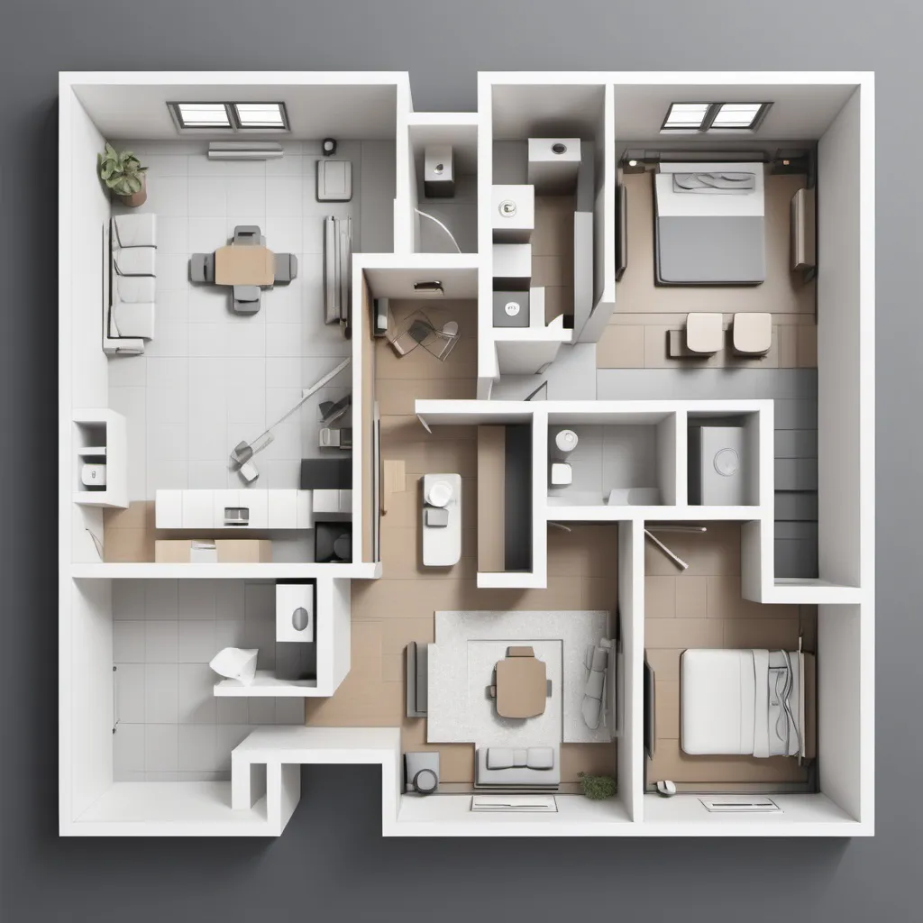 Prompt: Studio apartment floorplan, 2D vector illustrations, high quality, detailed layout, modern design, professional style, minimalistic, precise lines, clean and crisp, organized space, neutral color palette, top-notch, well-crafted, artistic floorplan, spacious layout, accurate representation, high-res, polished, architectural, detailed apartment, clear and precise, professional vector illustration, organized and efficient, minimalistic design