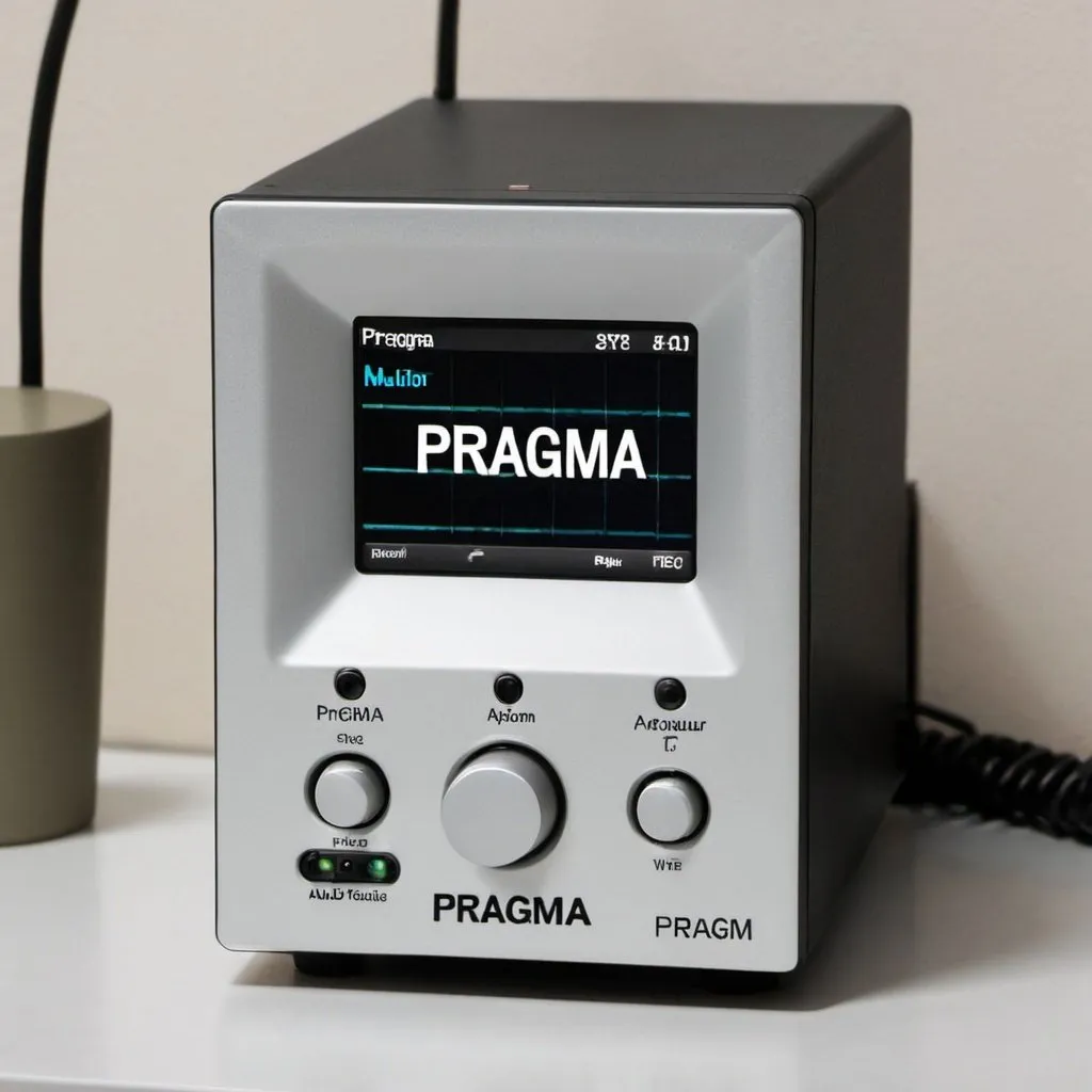 Prompt: audio monitor with the name PRAGMA
