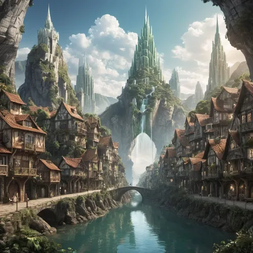 Prompt: crie uma cidade mágica de elfos