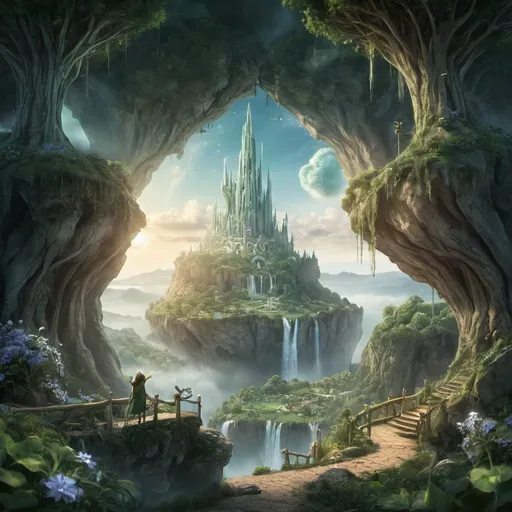 Prompt: cidade mágica de elfos