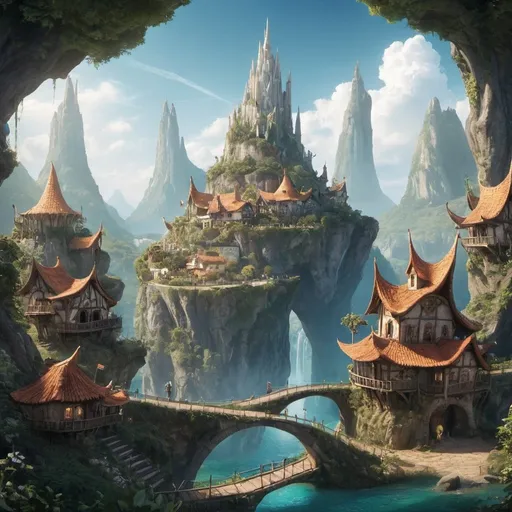 Prompt: cidade de elfos mágica