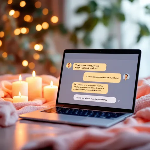 Prompt: imagem chat do
 nosso site belas velas a responder a duvidas de um cliente
