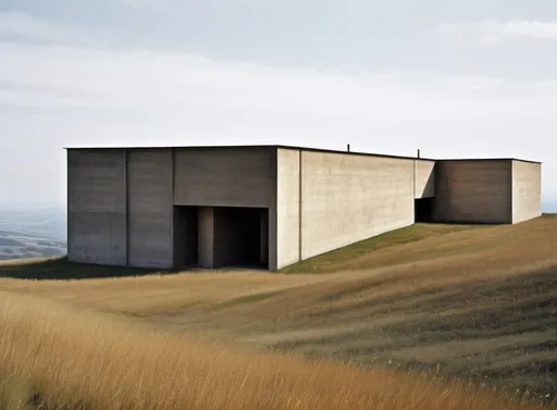 Prompt: Secluded Geometric Building creation of architect Peter Zumthor, detailed architecture, warm hues, soft natural lighting, high quality, detailed.
In the field broods one structure. Secluded Geometric Building is a gnomic assemblage of geometric forms.
In the field broods one structure. La Congiunta is a gnomic assemblage of geometric forms, somewhere between an  Peter Zumthor architecture and Peter Zumthor mausoleum. 
Giorgio de Chirico painting style
