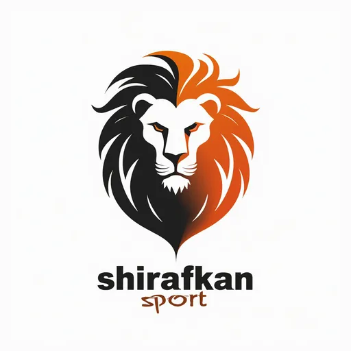 Prompt: /imagine prompt: Minimalist lion head logo for sportswear brand, clean line art style, lion with visible mane and slightly open mouth (conveying power), surrounded by two dynamic wave lines resembling Persian numeral 3 (symbolizing motion), athletic and energetic vibe, orange and black color scheme, bold english text"shirafkan sport" integrated, white background, professional branding, vector style --v 6 --style raw
, with subtle athletic elements like a dumbbell silhouette or running shoe pattern in negative space