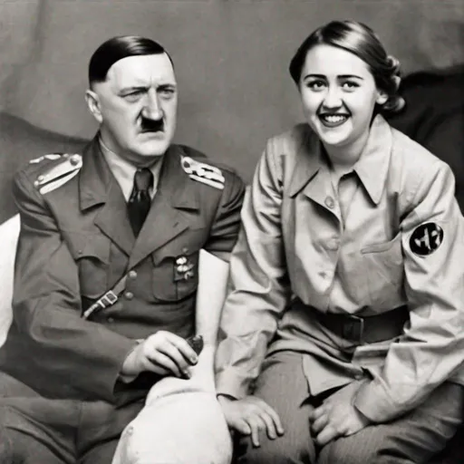 Prompt: Hitler and Miley Cyrus 1946