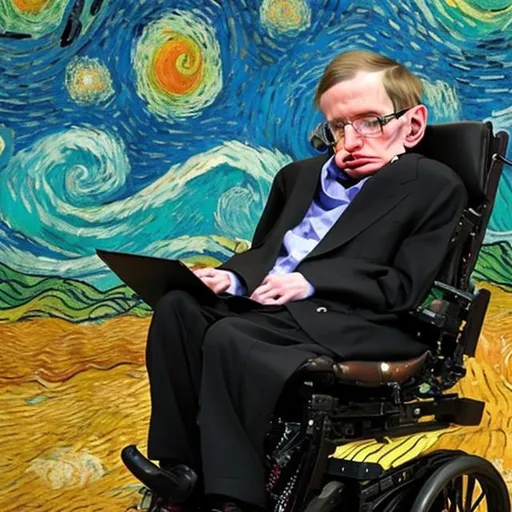 Prompt: stephen Hawking , style van gogh