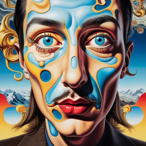 Prompt: Surrealistic 8K illustration of an overdetailed, photorealistic illusion with intense and piercing gaze, vibrant and intense colors, Salvador Dali-inspired style, intricate fur patterns, melting clock elements, dreamlike, vibrant color palette, highres, ultra-detailed, photorealistic, surreal, Salvador Dali-inspired, intense gaze, intricate patterns, dreamlike, vibrant colors