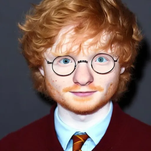 Prompt: Harry potter Ron weasly played by ed sheeran