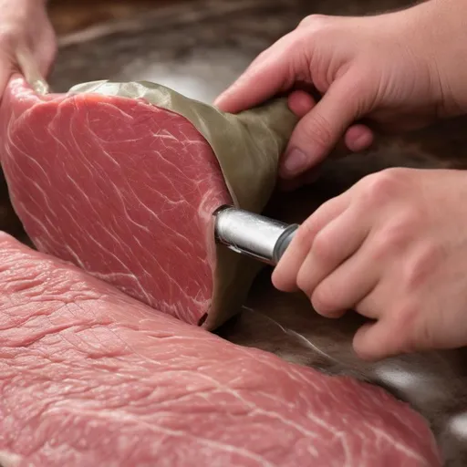 Prompt: Human Foreskin vacuuming sealed like meat 