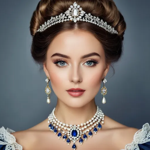 Prompt: Wealthy, stylish young lady of the Victorian era, facial closeup, wearing jewelry