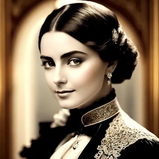 Prompt: Wealthy, stylish young lady of the Victorian era, facial closeup, royal