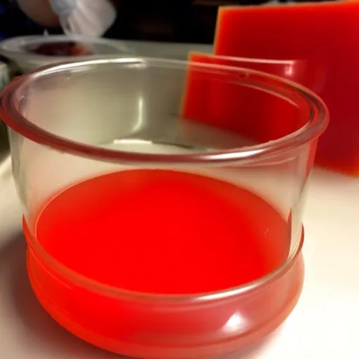 Prompt: Could you make the agar agar plain red colour

