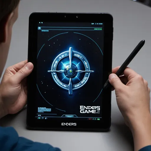 Prompt: Enders game tablet