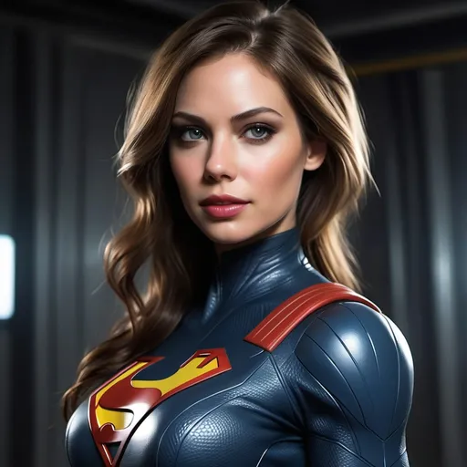 Prompt: kryptonian lara lor van suit beautiful woman