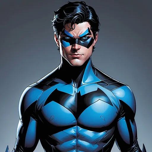 Prompt: Richard Grayson blue suit Nightwing