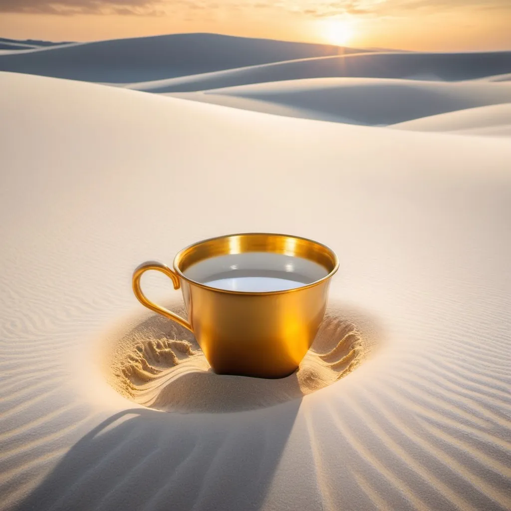 Prompt: kryptona golden cup white sands