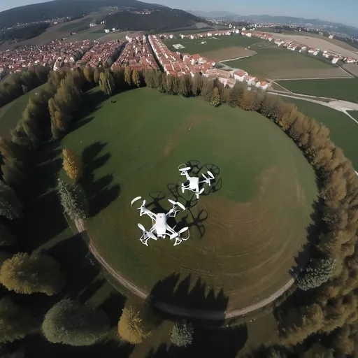 Prompt: Ovčar Banja at 500 m with Dji mini 2 se #drone #dji