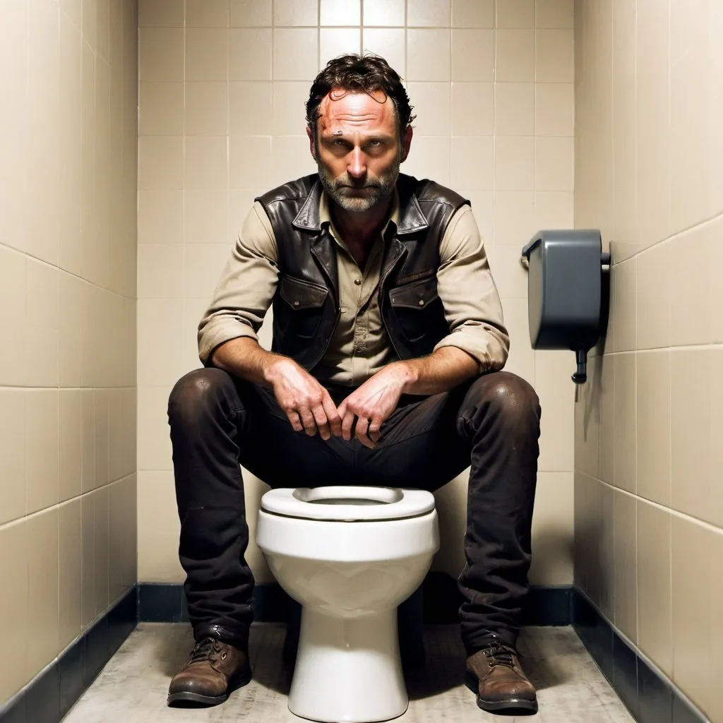 Prompt: Rick grimes skibidi toilet