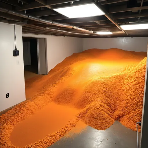 Prompt: Basement full of Cheeto Dust