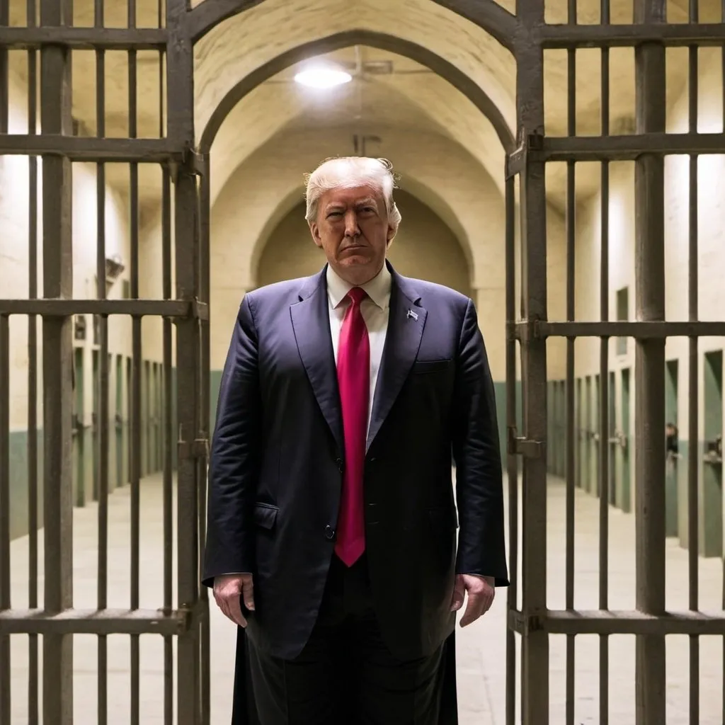 Prompt: Trump in Azakabah prison from Harry Potter 