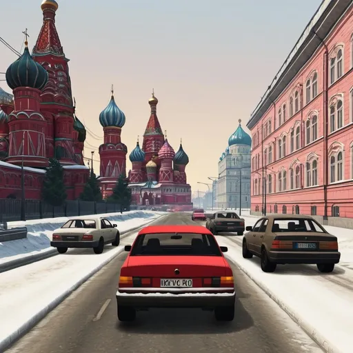 Prompt: Grand theft auto Moscow 