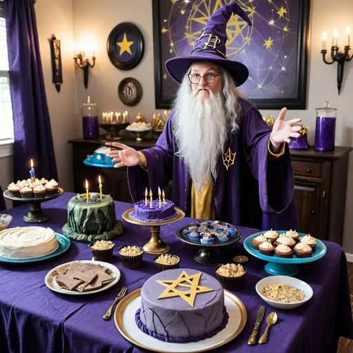 Prompt: Wizard themed Birthday party for adults 