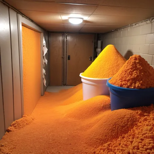 Prompt: Basement full of Cheeto Dust