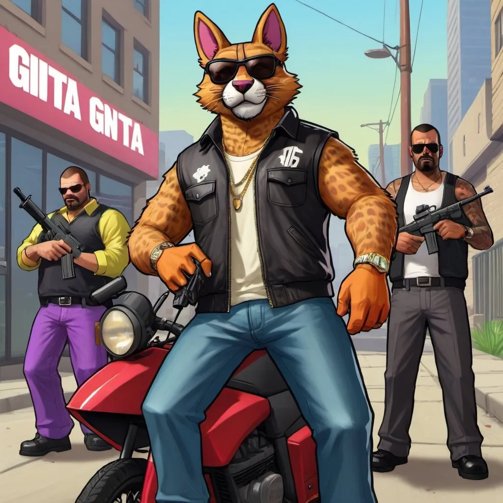 Prompt: Furry GTA game