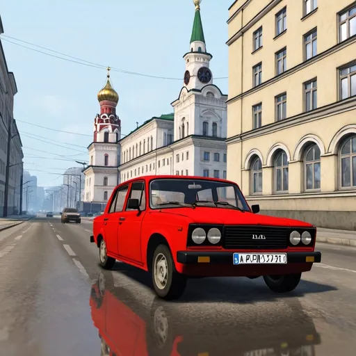 Prompt: Grand theft auto Moscow, lada