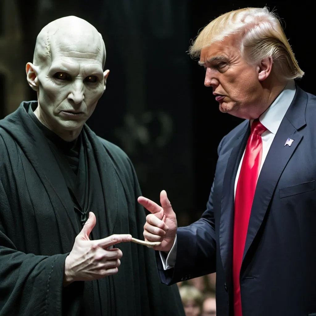 Prompt: Trump and Voldemort 