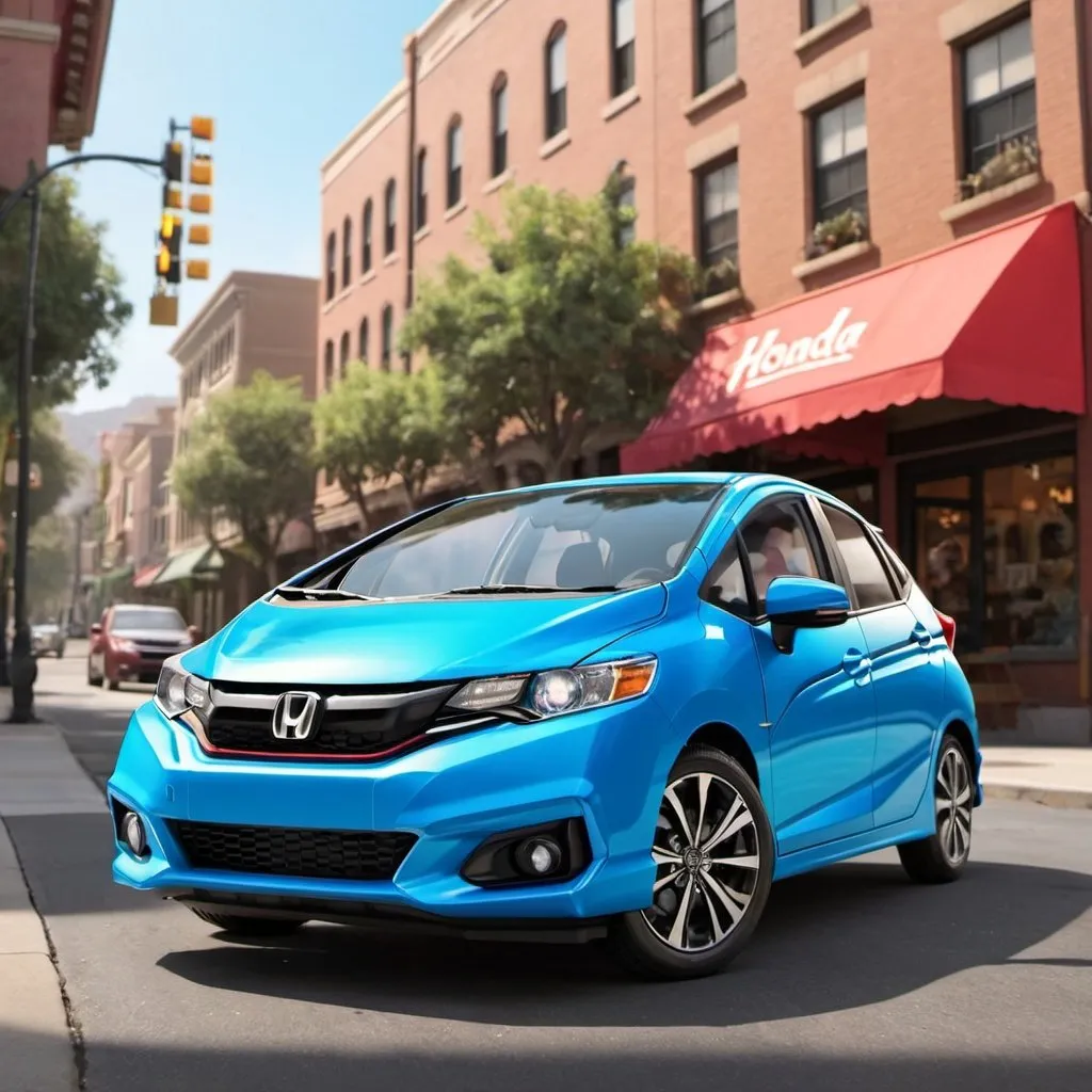 Prompt: 2019 Honda fit as a Pixar cars character 