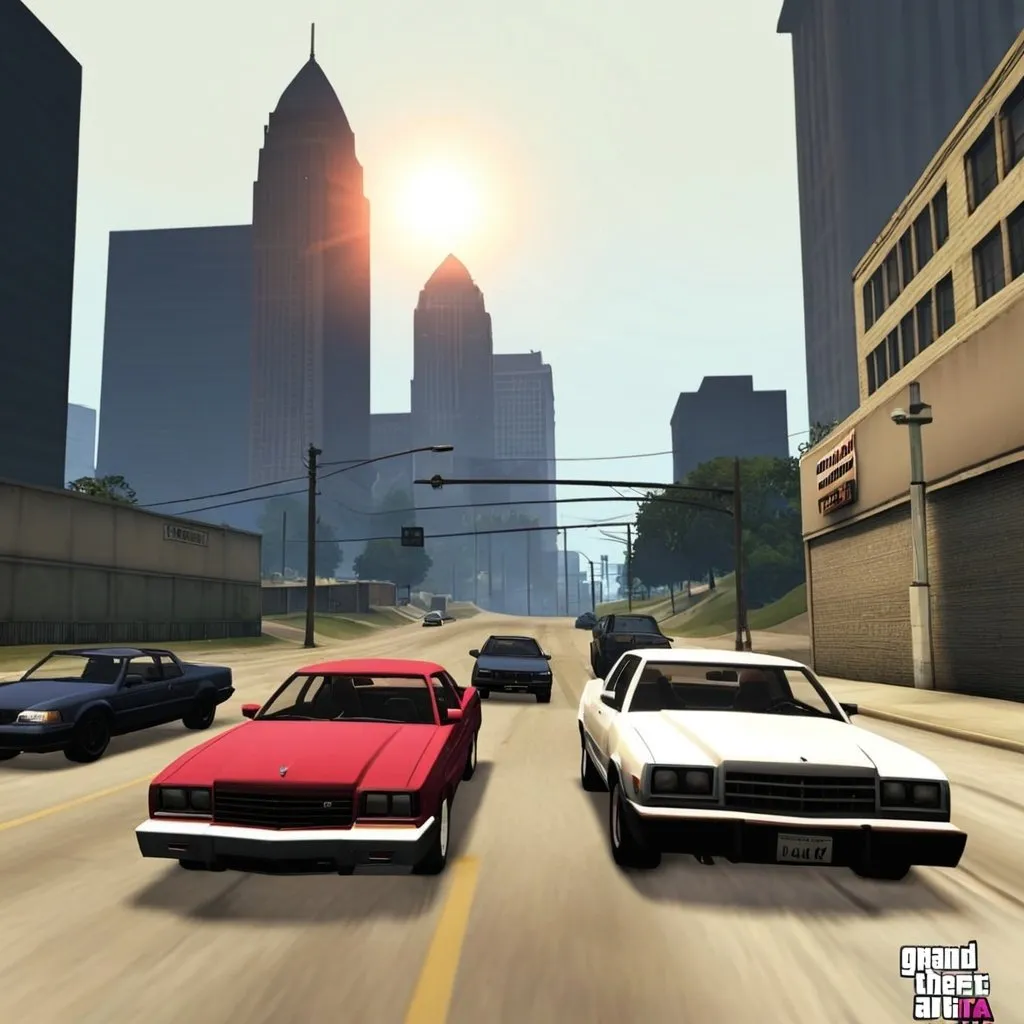 Prompt: Grand theft Auto Atlanta driving screen shot