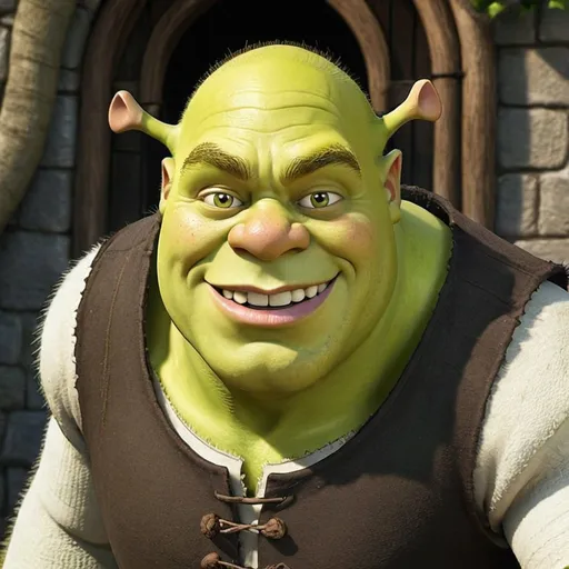 Prompt: Shrek as an anime character 