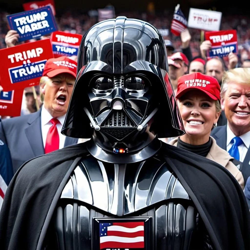 Prompt: Darth vader as a Trump supporter 