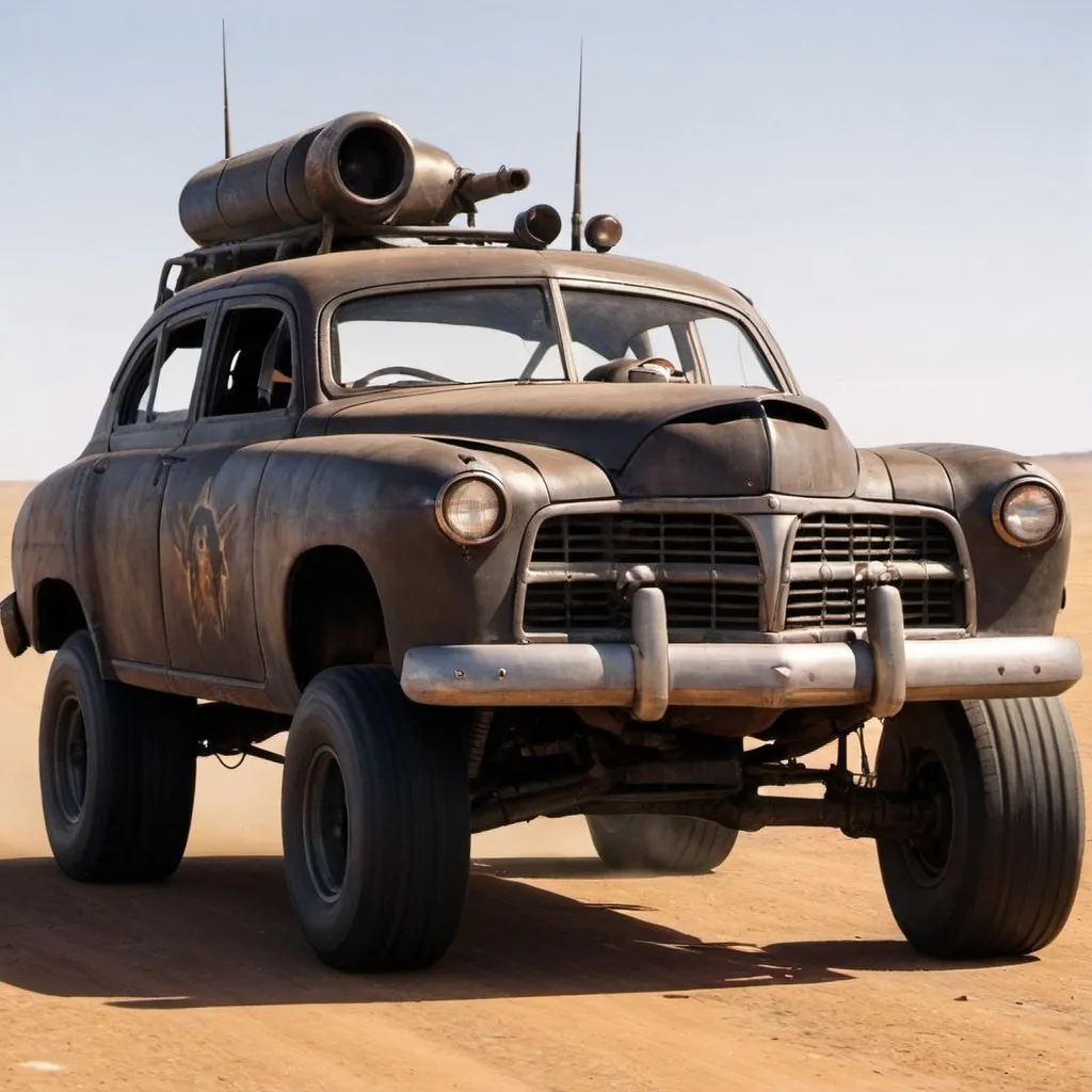 Prompt: Filmore from cars in mad max