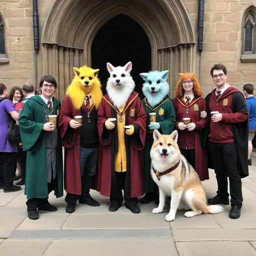 Prompt: Furry convention at Hogwarts 